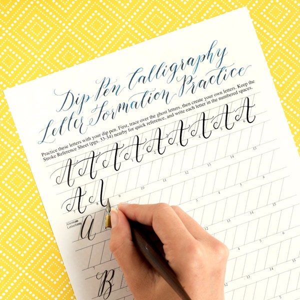 Printable Calligraphy Worksheets : Kaitlin Style {Learn Calligraphy} - 35 Page Set