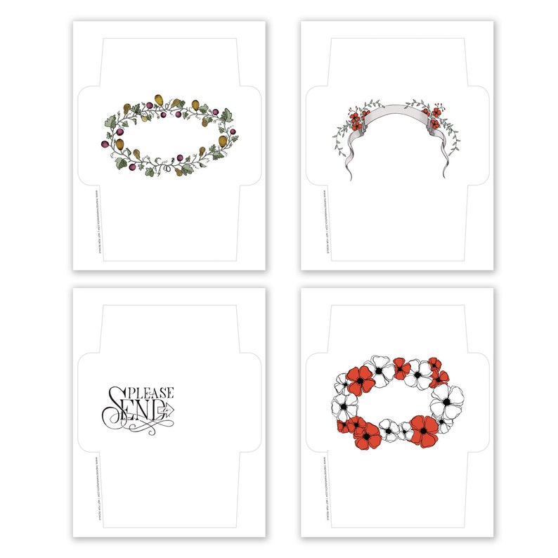 printable mail art envelope templates etsy