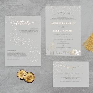 Sample pack, Disney Inspired Foiling wedding invitation, luxury