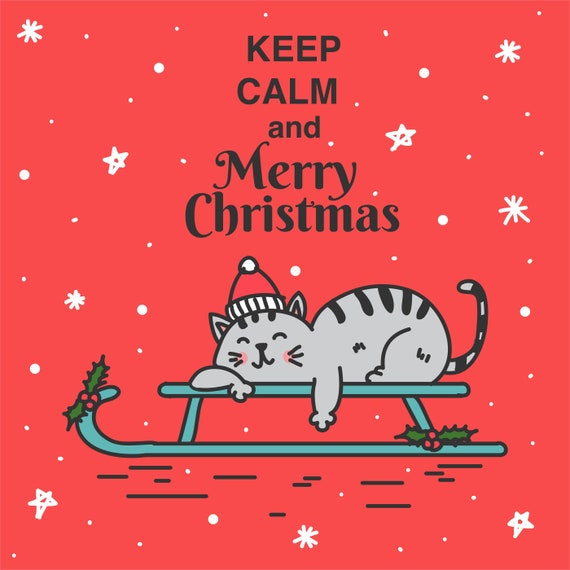 Merry christmas cat funny hotsell