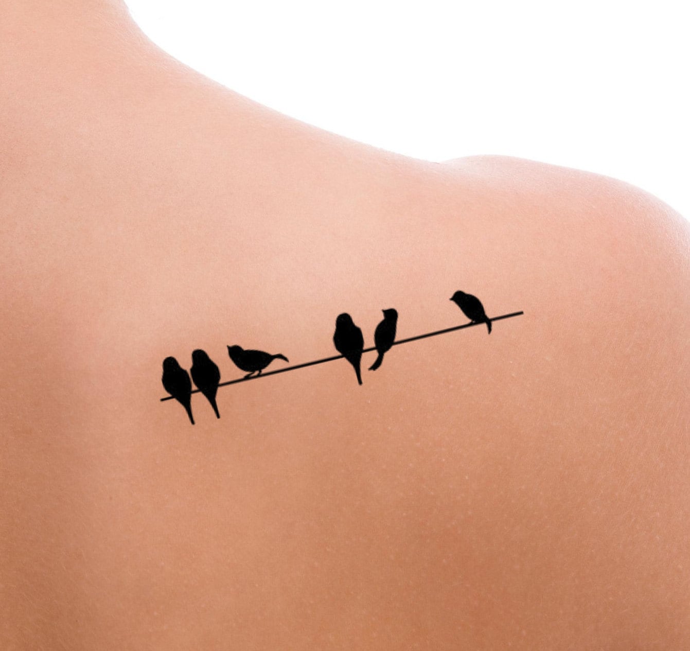 Birds on A Line Silhouette Temporary Tattoo - Etsy Birds on A Line Silhouette Temporary Tattoo - Etsy