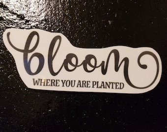 Bloom Where You Are Planted Motivational Sticker Inspirational Planner Die-Cut Sticker/Vinyl Sticker