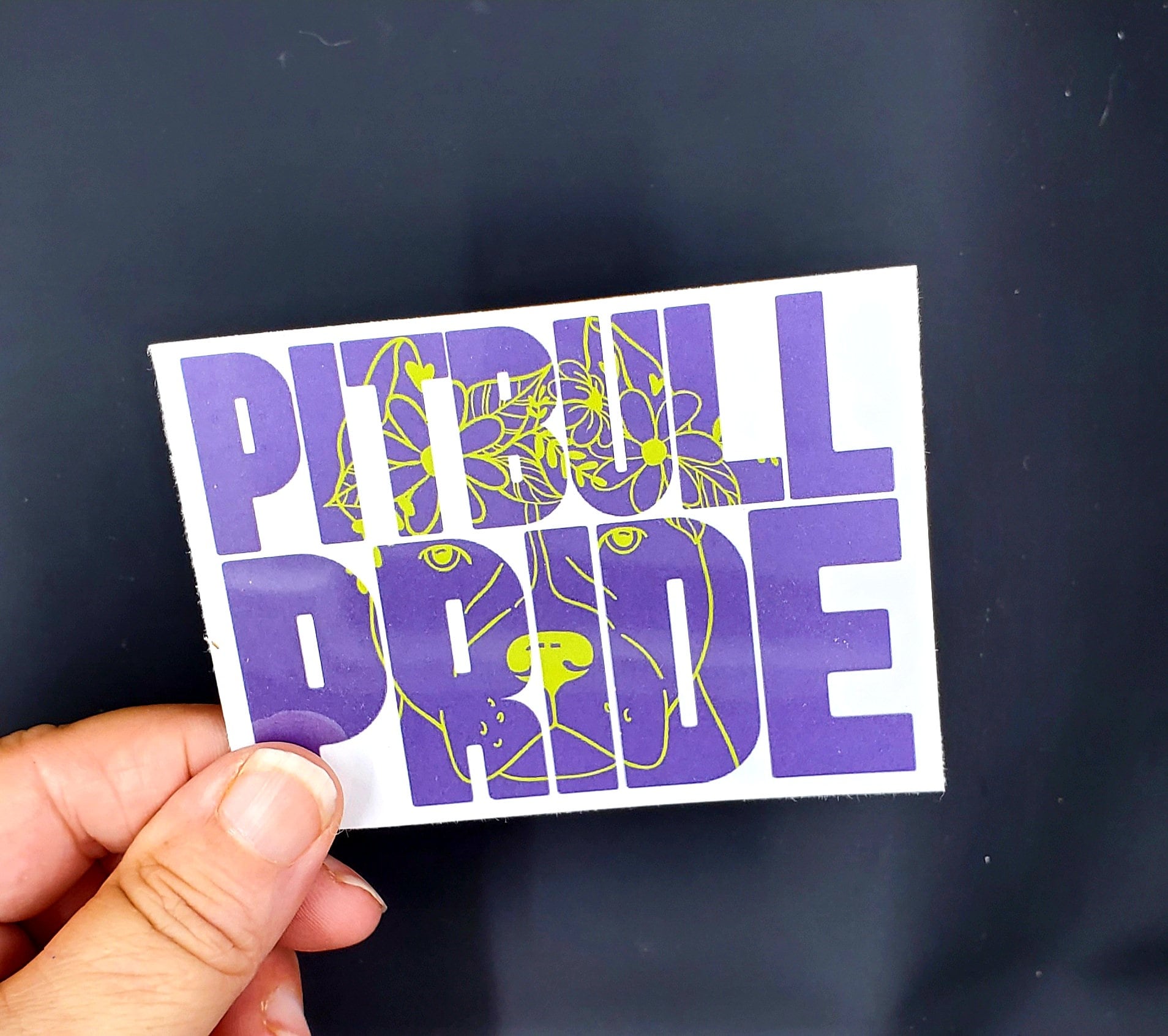 Pitbull Pride Dog Lover Pittie Silhouette Die-cut Sticker, Dog Rescue 