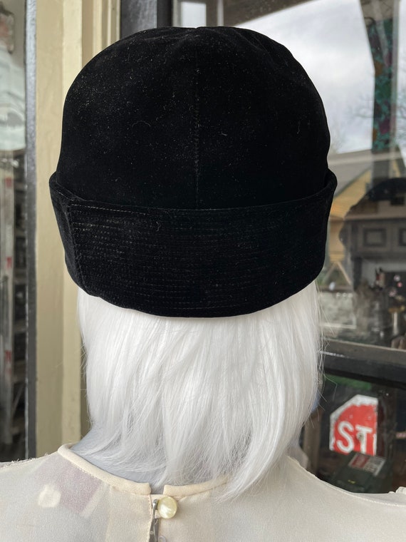 Tarot 1960s black velvet hat fortune teller hat … Gem