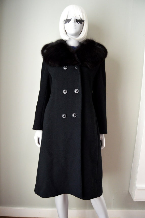 Back to Black 1960s Bromleigh Swing Coat Black Fox Stole - Etsy Canada