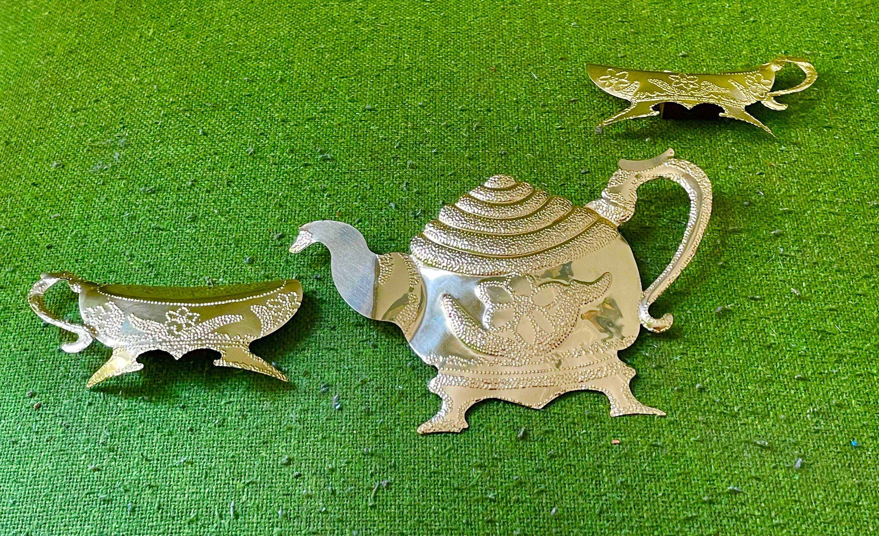 Tea Party Gold Teapot and Teacup Wall Ornaments Tea Set Gold Wall Decor