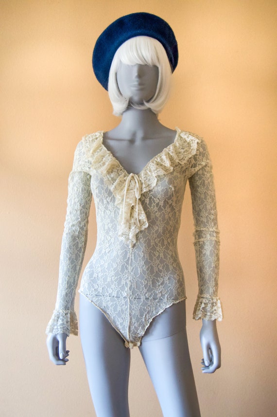 Stevie - 70's lace bodysuit - Fredericks of Hollyw