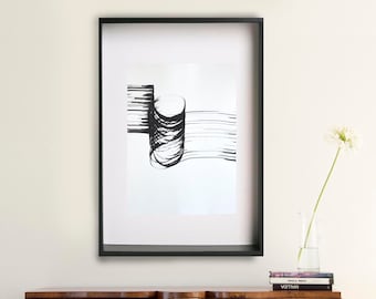 抽象的な水墨画、水墨画、抽象的なオリジナルアート、抽象画
