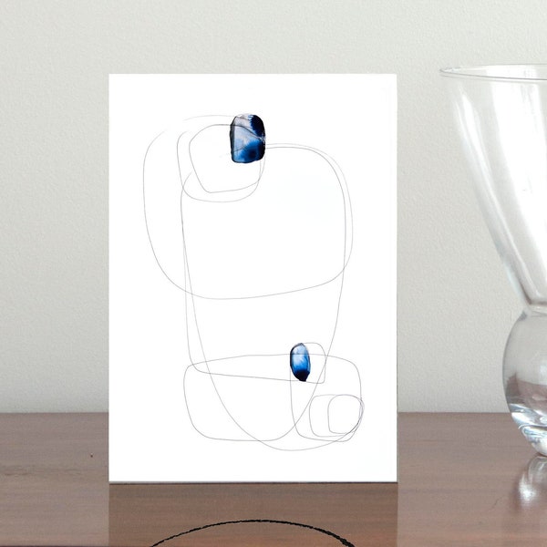 Line abstract minimal glicee print from original painting, abstract line print, glicee print signed, minimalist glicee print