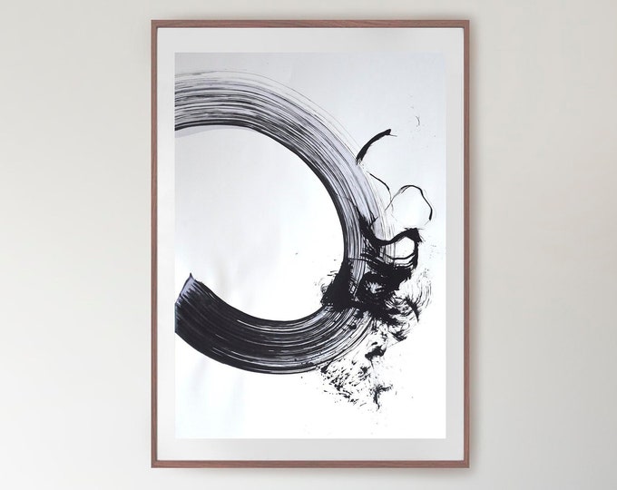 Large Abstract Art Modern Ink Art Circle Art Minimal Art Etsy