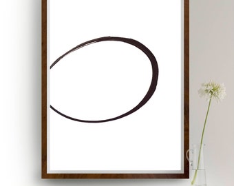 Large abstract art, modern ink art, circle art, minimal abstract, ink art, abstract art, minimalist art, abstract painting