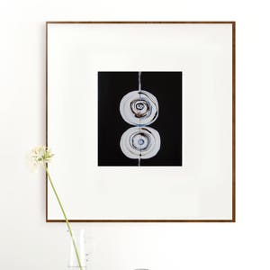 Original square circles abstract art, circles art, black and white abstract art, original ink art, drawing, art, abstract art image 2