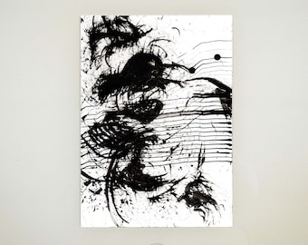 Original abstract art, ink drawing, Black and white art, minimal abstract painting, abstract painting, ink painting minimalist