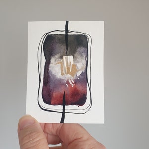 Tiny Abstract Art Original, Minimalist Small Abstract Painting, Small ...