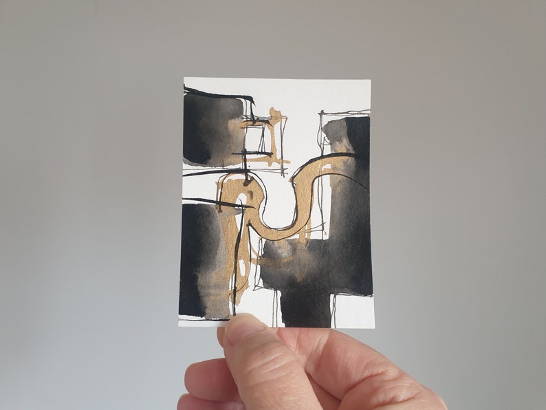 Small Abstract Art, Tiny Abstract Art Original, Minimalist Small ...