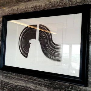 Original diptych abstract ink drawing, wave, black and white abstract art, abstract ink art, abstract, set of 2, abstract ink image 5