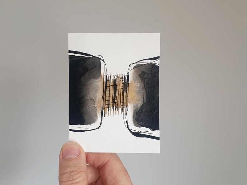 Tiny Abstract Art Original, Minimalist Small Abstract Painting, Small ...