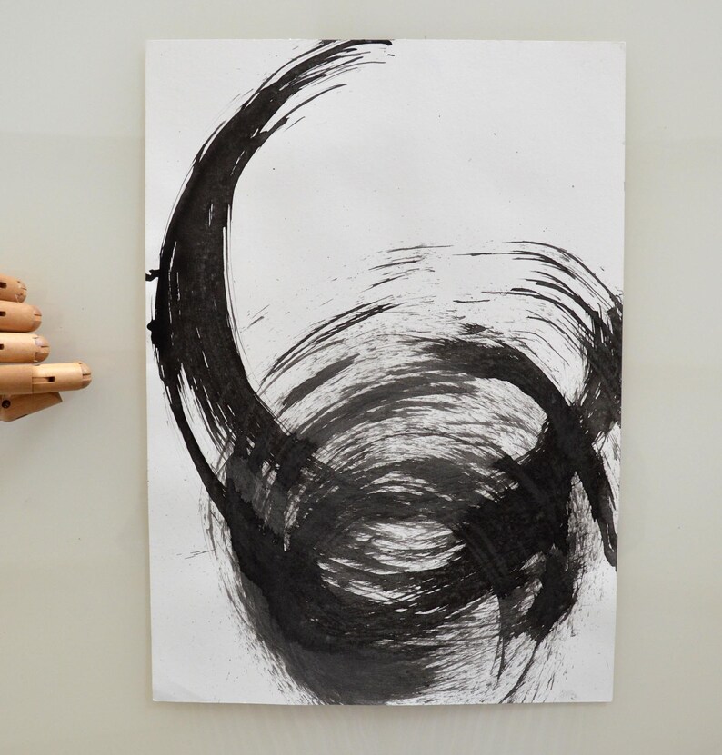 Abstract Original Drawing Ink Art Movement Wind Nature Etsy
