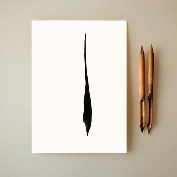A4 mínimo Resumen tinta de dibujo - moderna abstracto arte lineal, blanco y negro de la tinta, pluma mínimo arte, zen, arte moderno tinta, arte minimalista