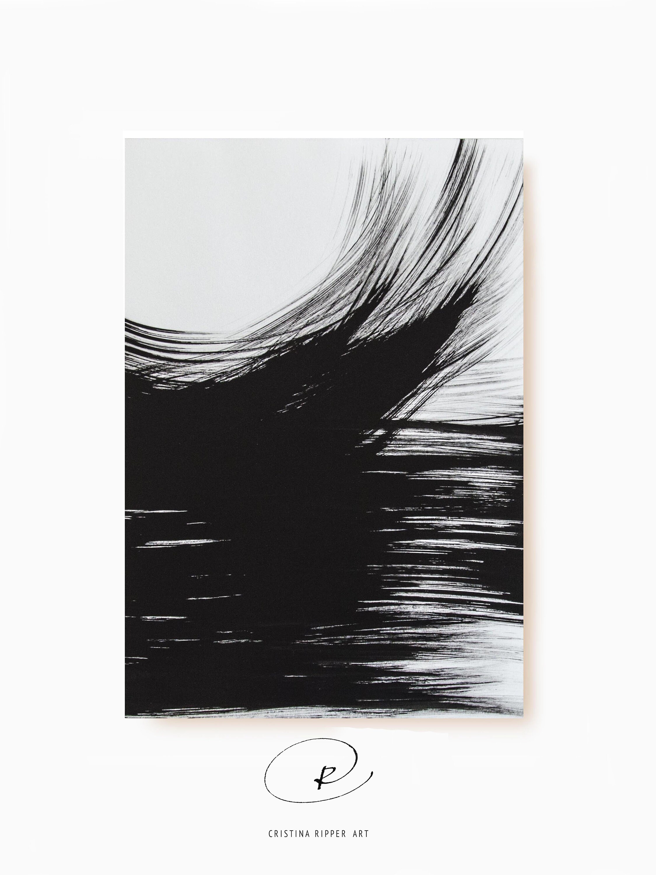 Abstract original drawing ink art movement wind nature Etsy