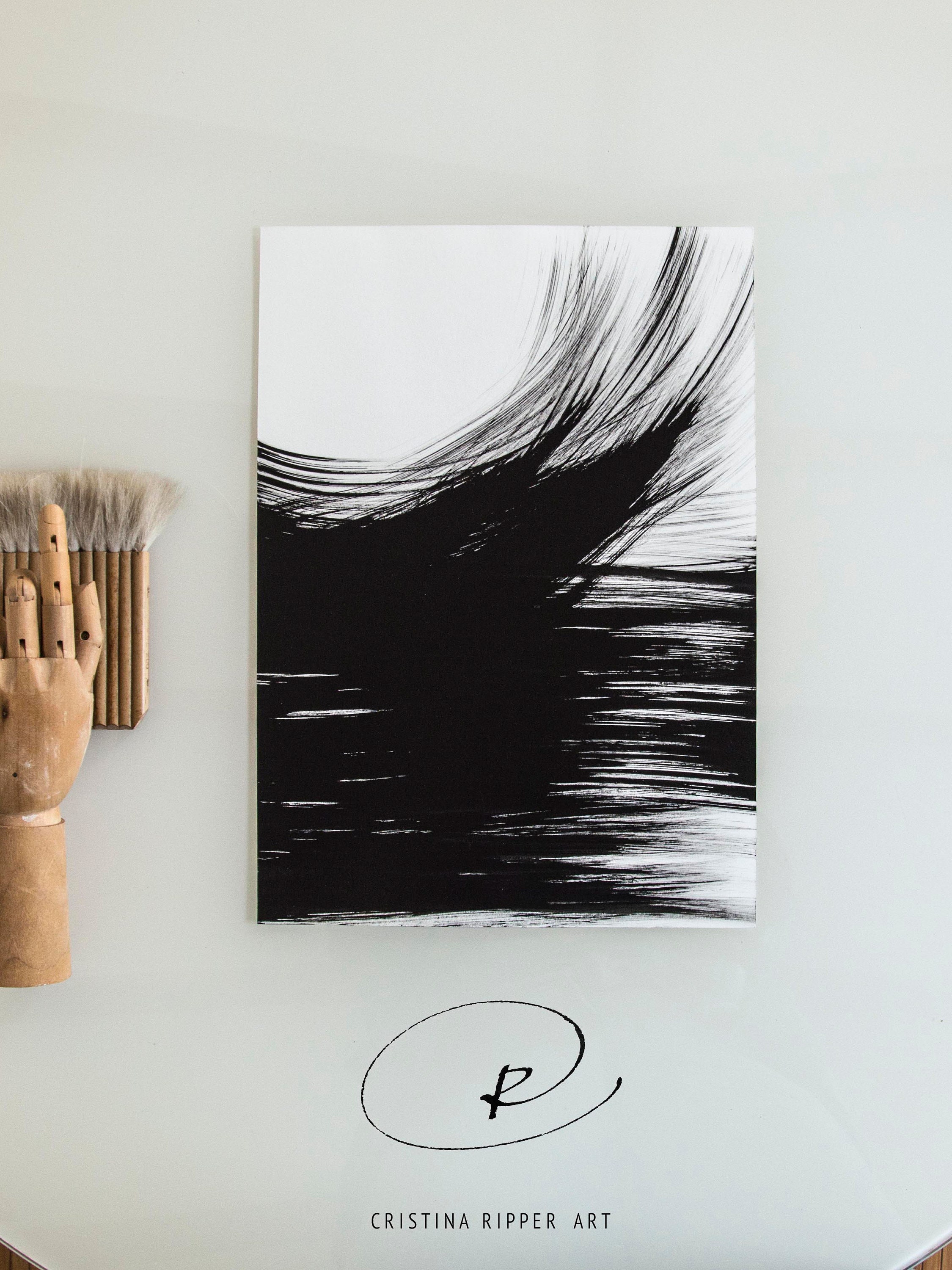 Abstract original drawing ink art movement wind nature Etsy