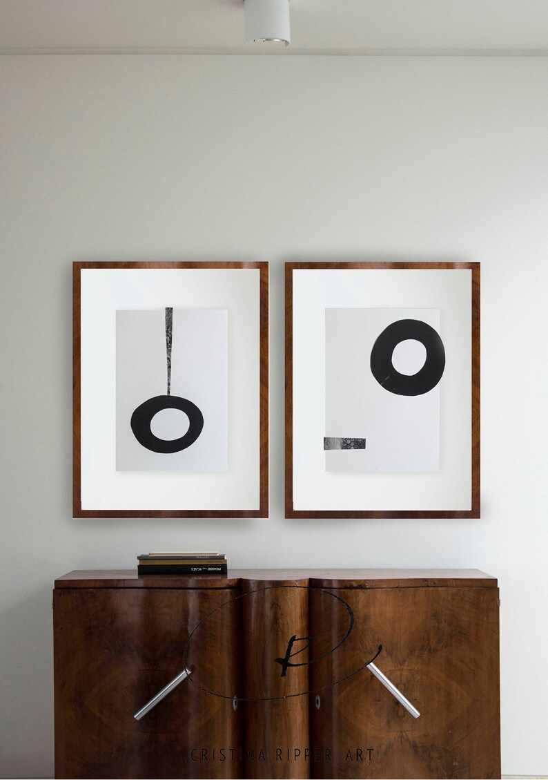 original collage art Circle art minimalist collage abstract circle minimal collage art abstract art geometric collage abstract art