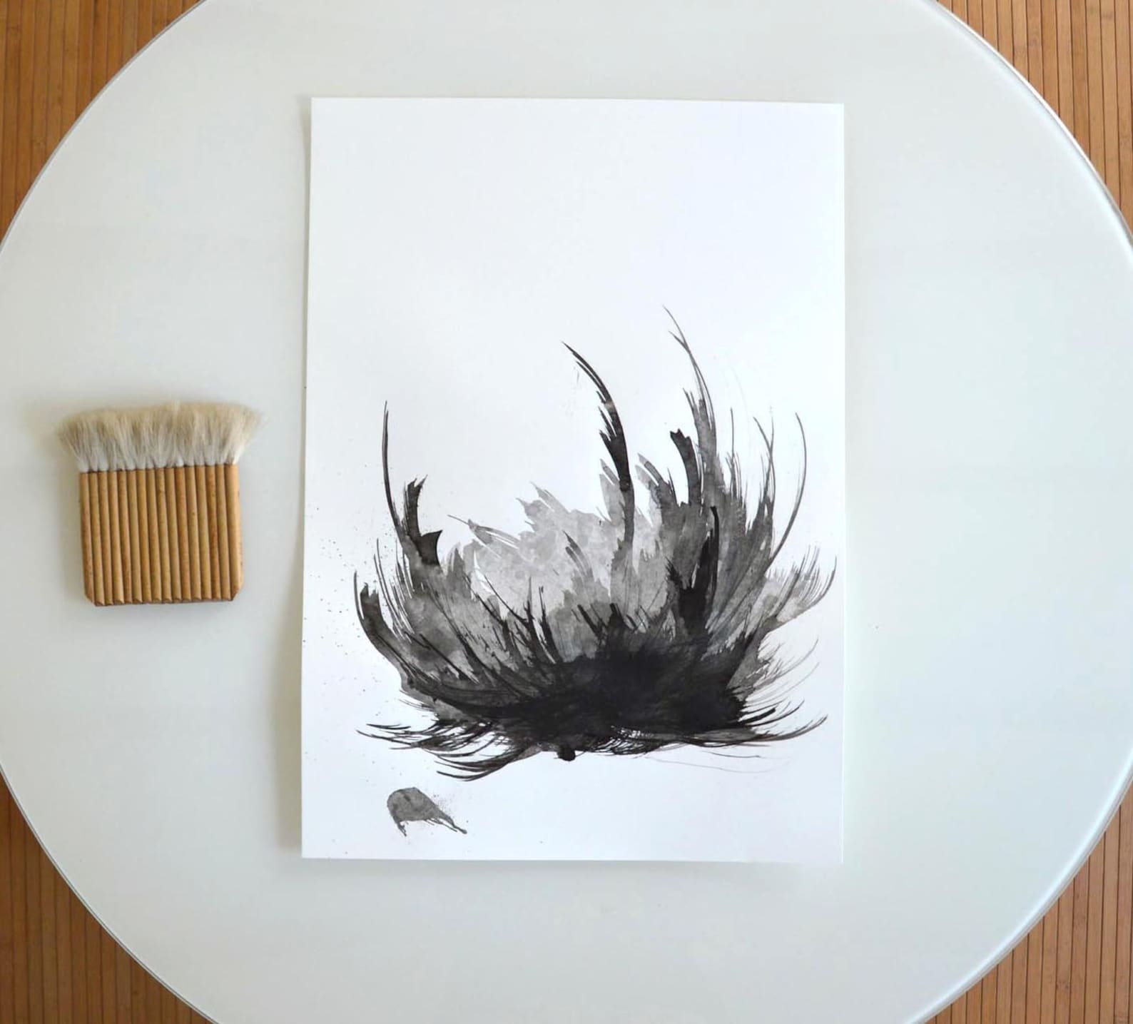 Original Abstract Art Ink Painting Feather Nature Movement - Etsy