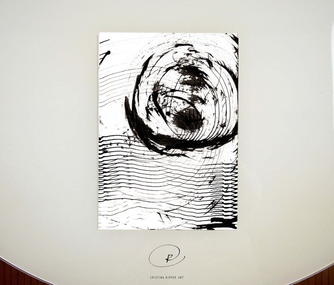 Original Abstract Art, Ink Drawing, Black and White Art, Minimal ...
