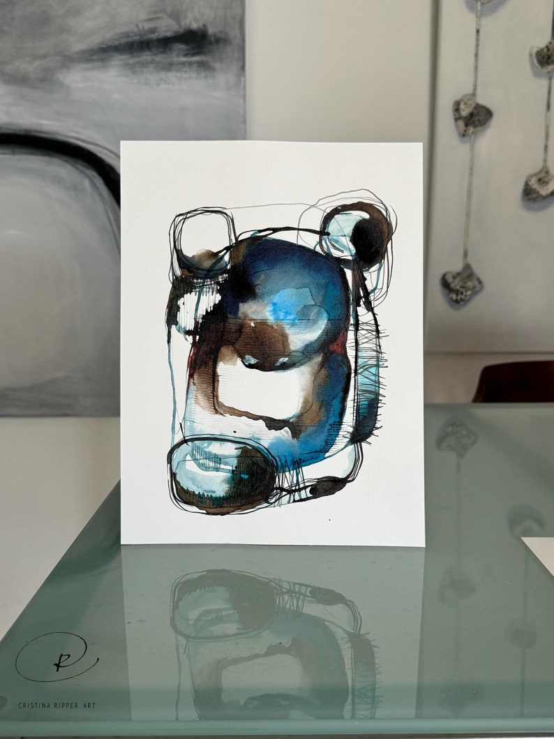 Original Abstract Wall Art, Minimalist Colorful Painting, Interior