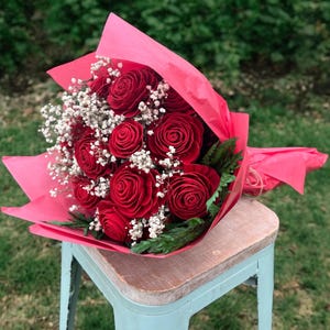 Wood Rose Bouquet- Great Gift Idea- Multiple Colors Available