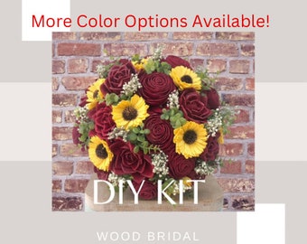 DIY Radiance of Roses Collection- DIY Wood Flower Bouquet, Red Rose Bouquet, Sunflower Bouquet