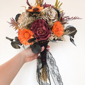 Harvest With A Touch Of Darkness Collection Wood Flower Bouquet Halloween Bouquet Sola Wood Flower Bouquet Customizable image 7