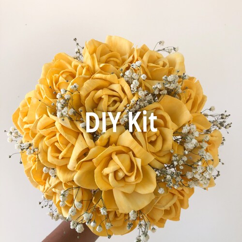 Wedding Bouquet Yellow Peony Wedding Bouquet Yellow Peony Etsy