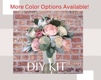 DIY Kit-Blush Pink/Mauve Pink Dreams Collection- Wood Flower Bouquet Blush Pink and Mauve Pink Bouquet Sola Wood Flower Bouquet Customizable