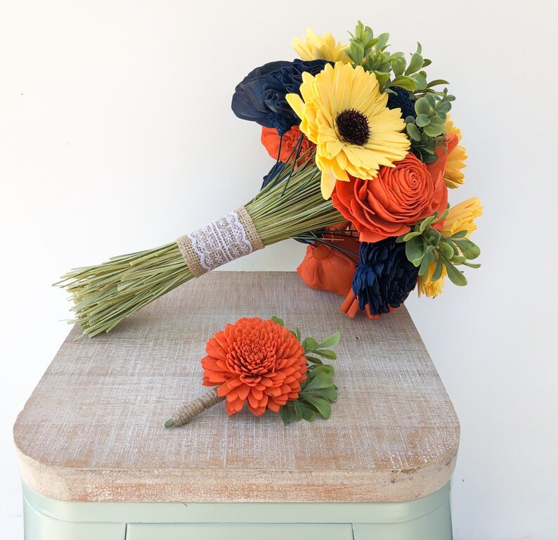 Bright Sunflower Collection DIY Wood Flower Bouquet Kit with Etsy