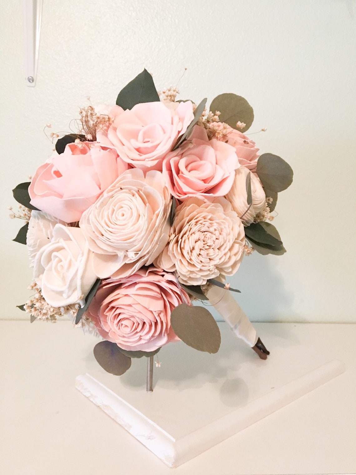 Love Awaits Collection DIY Wood Flower Bouquet Kit Pink Etsy