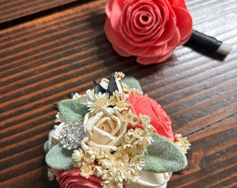 Ready To Ship- Boutonnière and Corsage Set