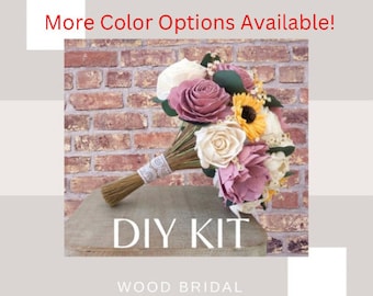 Dusty Rose Radiance Collection- DIY Wood Flower Bouquet, Mauve Pink, Sunflower Bouquet