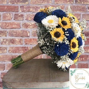 Wood Flower Wedding Bouquet- Daisy Dreams Collection