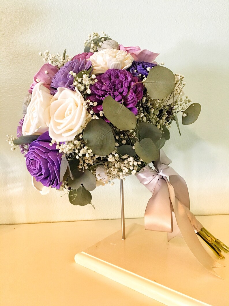 DIY Bouquet Kit multi purple bouquet with dried greenery Purple Spring Collection
