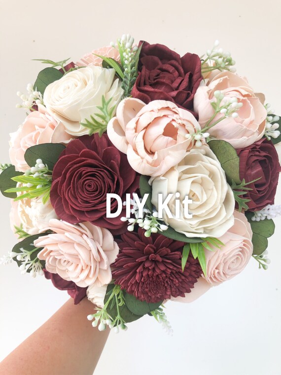 Ever Lasting Collection DIY Wood Flower Bouquet Ivory Etsy