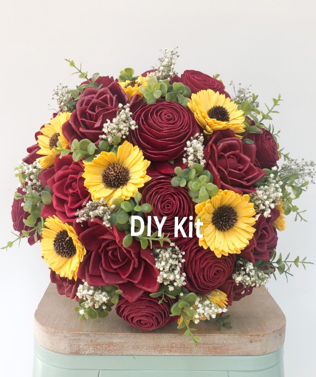DIY Radiance of Roses Collection DIY Wood Flower Bouquet Red - Etsy