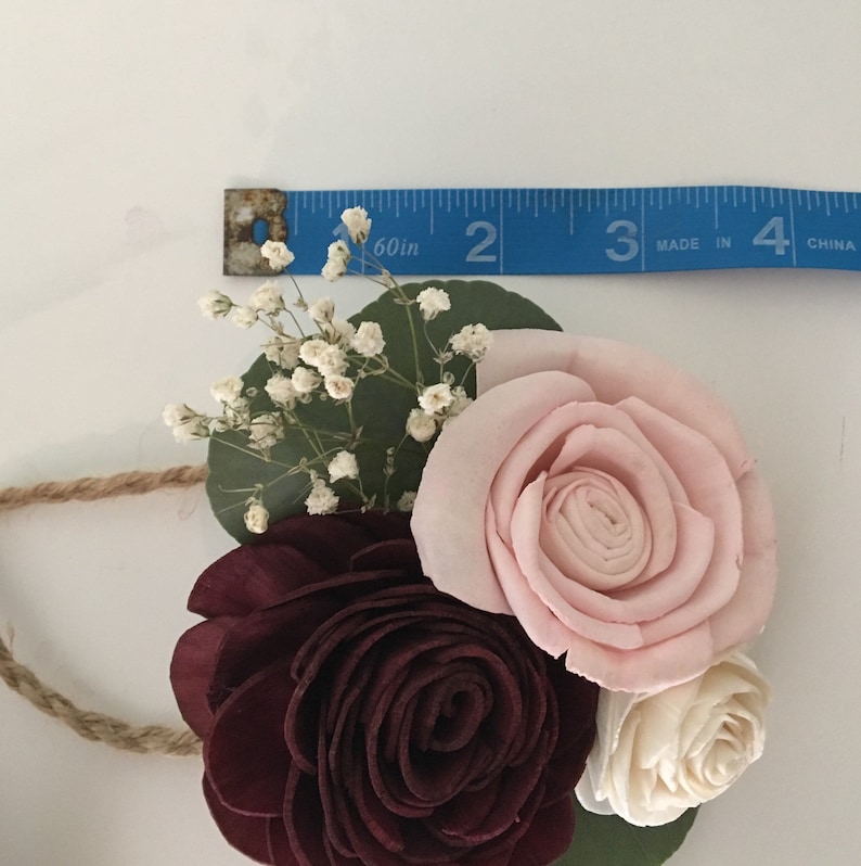 Wrist Corsage or Boutonni\u00e8re 3 Wood Flower Design Fall Bloom Collection
