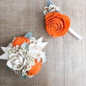 Bling It Up-collectie - houten boutonnière of diamanten polscorsage feloranje - of kies je kleur