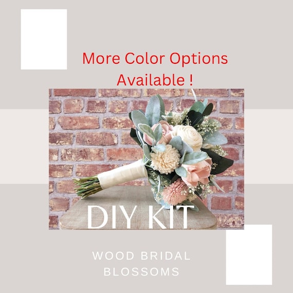 Blush Pink Dreams Collection DIY Wood Flower Bouquet Kit Blush Pink Sola  Wood Flower Bouquet Customizable 