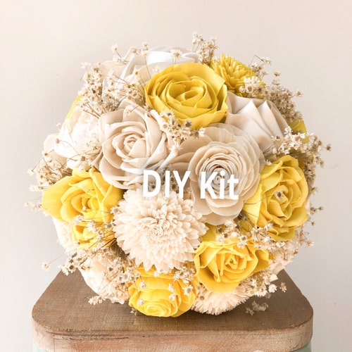 Wedding Bouquet Yellow Peony Wedding Bouquet Yellow Peony Etsy