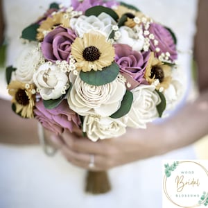 Wood Flower Wedding Bouquet- Dusty Rose Radiance Collection