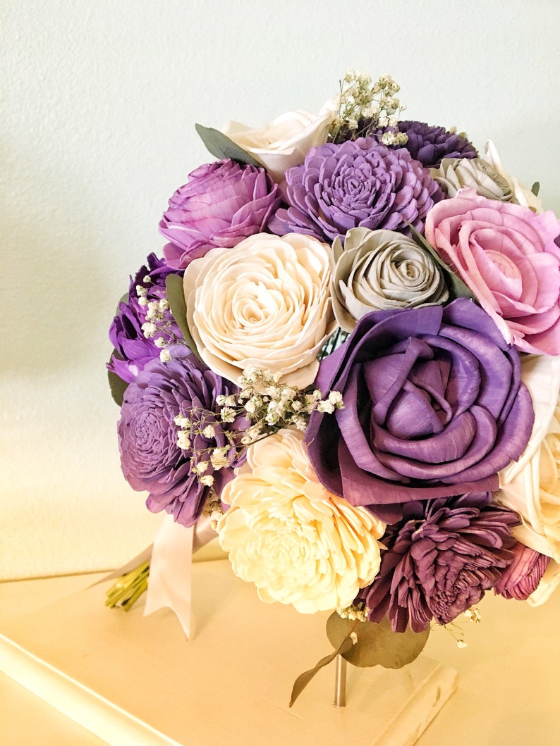 DIY Bouquet Kit multi purple bouquet with dried greenery Purple Spring Collection