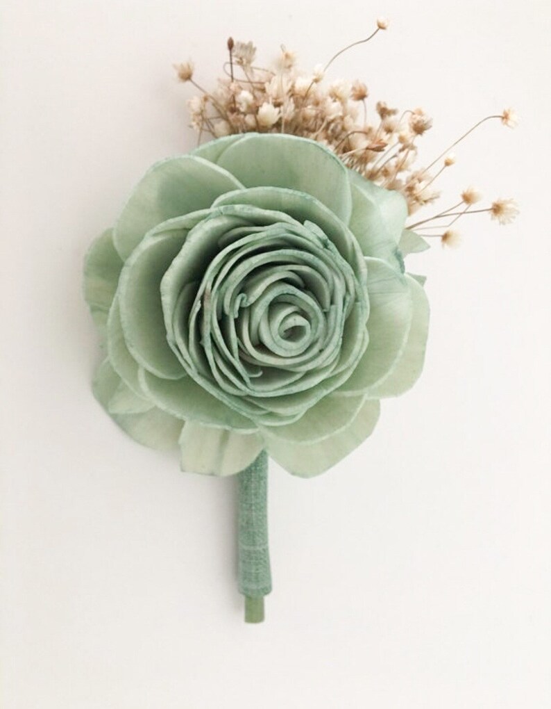 Sage Collection Sage Green Wood Flower Bouquet Mint Green Etsy