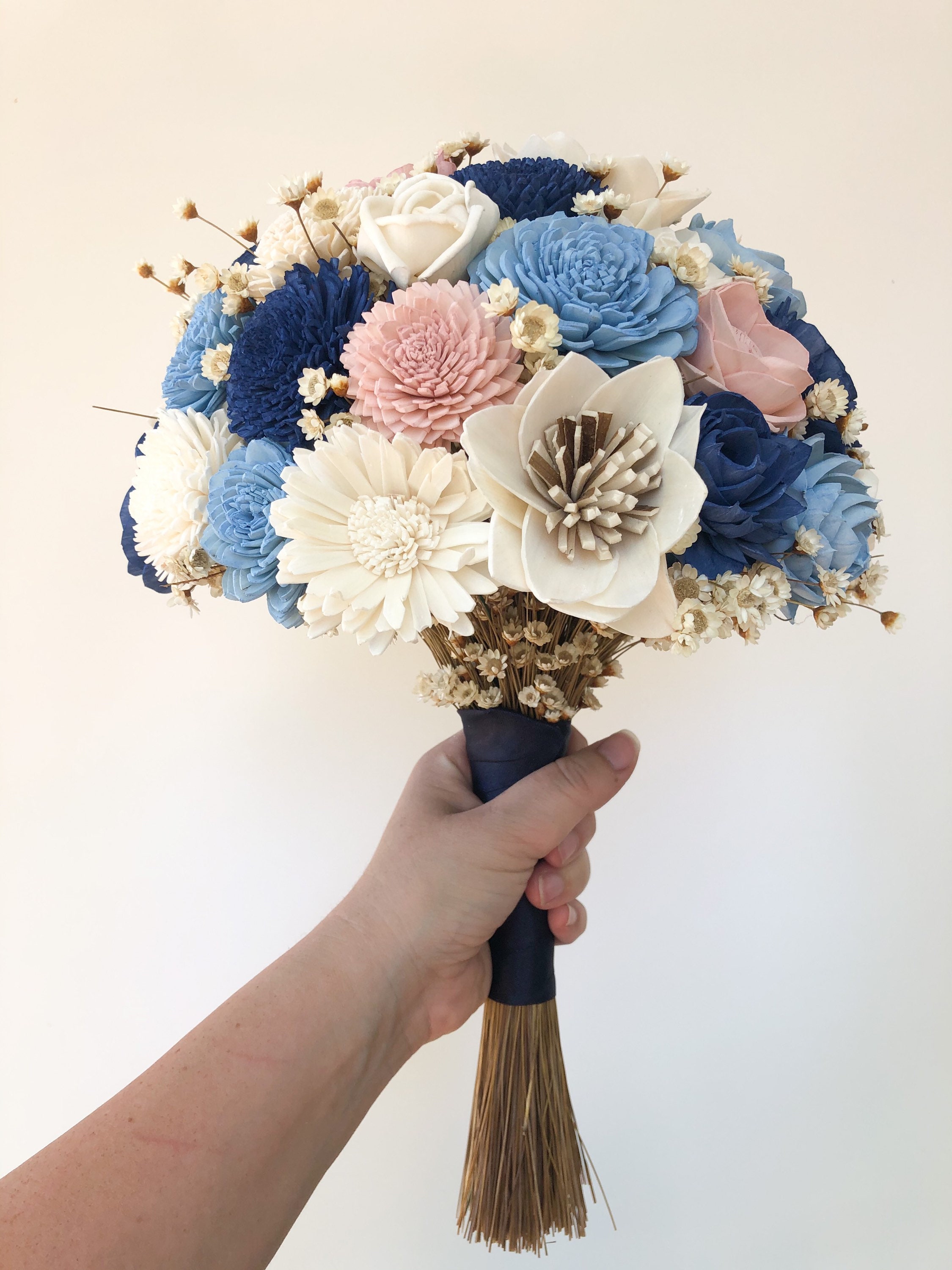 Whimsical Collection DIY Wood Flower Bouquet Kit Blue and Etsy